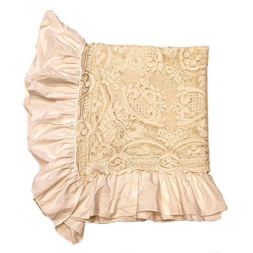 Sub.:12-On - Lote: 173 -  Colcha blanca de hilo bordado con entramado a base de motivos geom�tricos y florales. Con borde opaco.