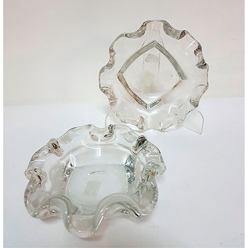 Sub.:12-On - Lote: 195 -  Pareja de ceniceros en vidrio incoloro de Val Saint Lambert