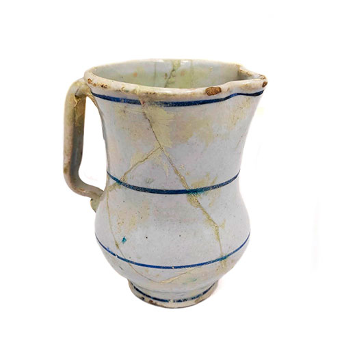 Sub.:12-On - Lote: 346 -  Jarra de cer�mica aragonesa con decoraci�n en blanco y azul