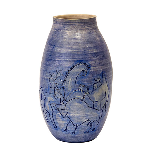 Sub.:12-On - Lote: 324 -  Jarr�n en cer�mica con escenas de Don Quijote.