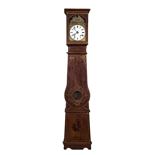 Sub.:12-On - Lote: 148 -  Reloj-m�quina Moret de caja alta en madera clara con decoraci�n pintada