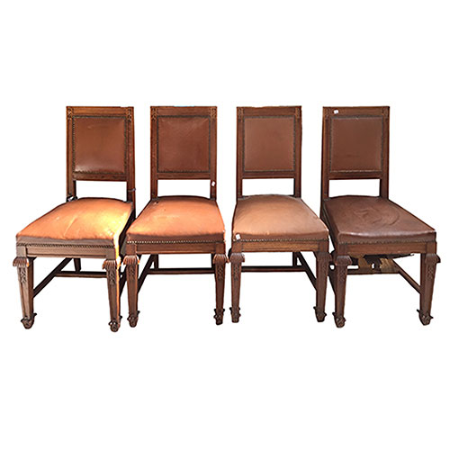 Sub.:13-On - Lote: 86 -  Lote de cuatro sillas con tapicera smil cuero.