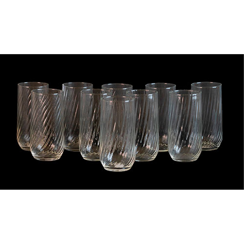 Sub.:13-On - Lote: 274 -  Once vasos con talla elptica.