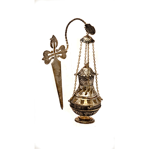 Sub.:13 - Lote: 1290 -  R�plica en miniatura del Botafumeiro en plata.