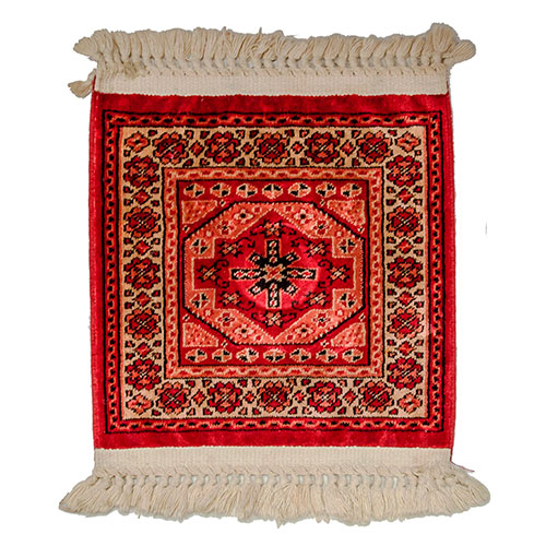 Sub.:14-On - Lote: 167 -  Tapete estilo persa con herat� como motivo central y de borde sobre fondo rojo.