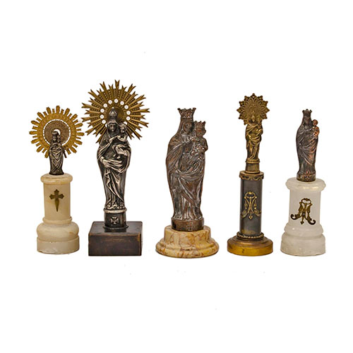 Sub.:14-On - Lote: 1644 -  Colecci�n de 5 peque�as V�rgenes del Pilar.