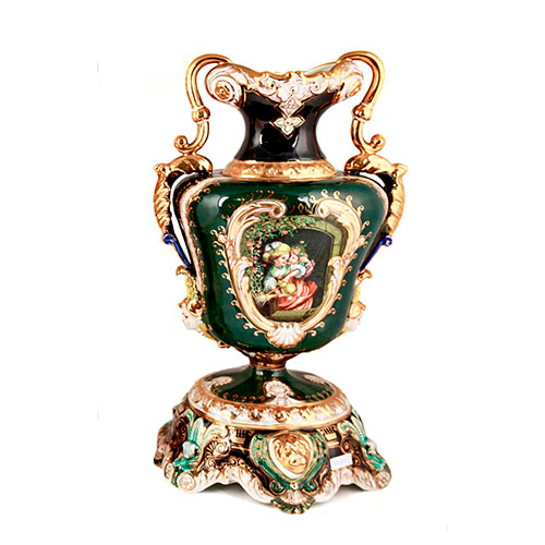 Sub.:14-On - Lote: 312 -  Jarr�n en porcelana con escenas de ni�as pintadas. Siglo XIX.