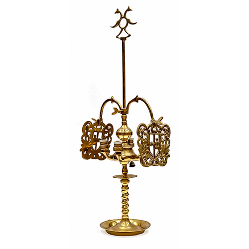 Sub.:14-On - Lote: 212 -  Vel�n en bronce de cuatro luces electrificado