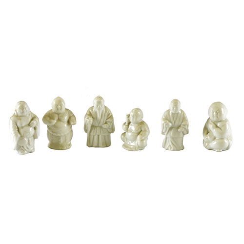 Sub.:14-On - Lote: 1391 -  Lote de seis sabios en porcelana blanca.