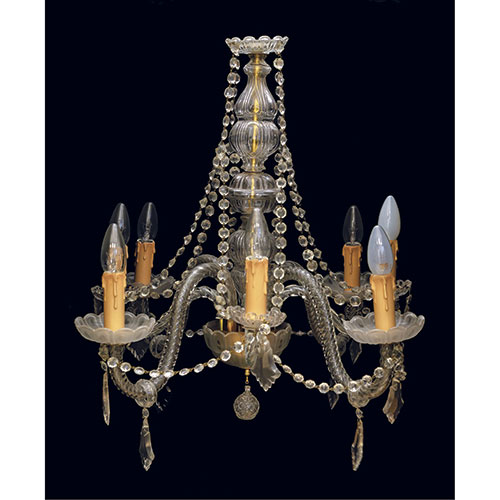 Sub.:14-On - Lote: 255 -  L�mpara de cristal con 8 luces.