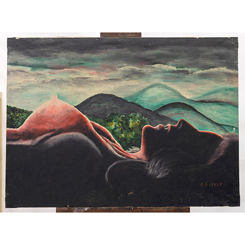 Sub.:14-On - Lote: 1006 -  Paisaje con torso de mujer