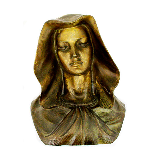 Sub.:14-On - Lote: 1545 -  Busto de Virgen en bronce