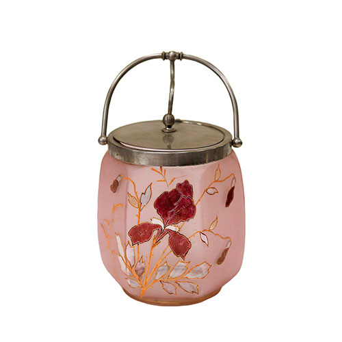 Sub.:14-On - Lote: 1420 -  Galletero en cristal con escenas pintadas a mano.