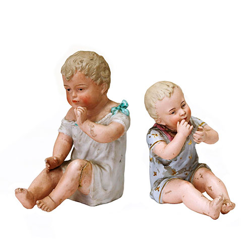 Sub.:14-On - Lote: 1291 -  Lote de dos ni�os en biscuit