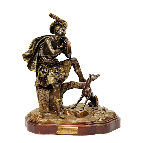 Sub.:14-On - Lote: 1574 - RICARDO SORIANO CERD�N (Escuela espa�ola , S. XX) Escoces con perro