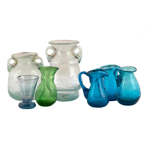 Sub.:14-On - Lote: 1407 -  Lote de cristal compuesto por siete r�plicas romanas.