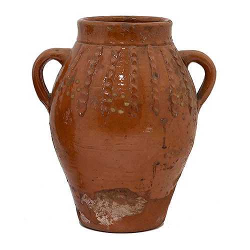 Sub.:14-On - Lote: 313 -  Tinaja con tres asas y cordoncillo en cer�mica aragonesa.