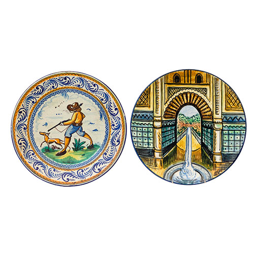 Sub.:14-On - Lote: 331 -  Dos platos de ceramica pintada