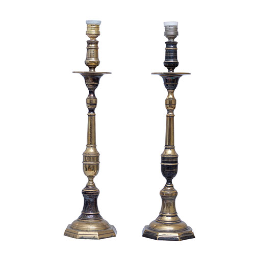 Sub.:14-On - Lote: 211 -  Pareja de lamparas de mesa en bronce