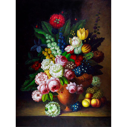 Sub.:14-On - Lote: 974 -  Jarrn con flores y frutas
