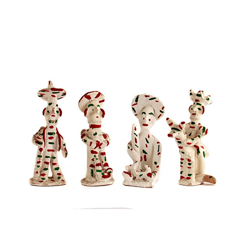 Sub.:14-On - Lote: 1527 -  Lote de cinco figuritas. Personajes en terracota pintada mallorquina.