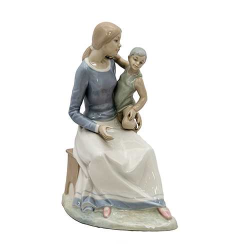 Sub.:14 - Lote: 476 -  Maternidad. Figura en porcelana tipo Lladr.