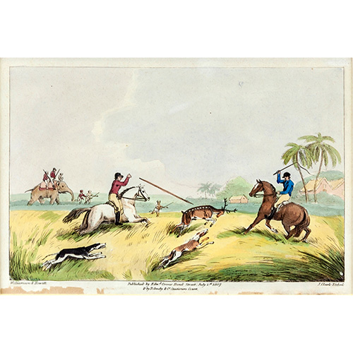 Sub.:14 - Lote: 1 - THOMAS WILLIAMSON (1758 - 1817); SAMUEL HOWITT (1765 - 1822) JOHN H. CLARK (1771 - 1836) Caza del ciervo