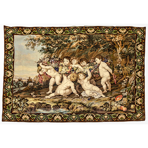 Sub.:14 - Lote: 1349 -  Tapiz mecnico de Gobelinos con escena de obra de Rubens. S. XX.