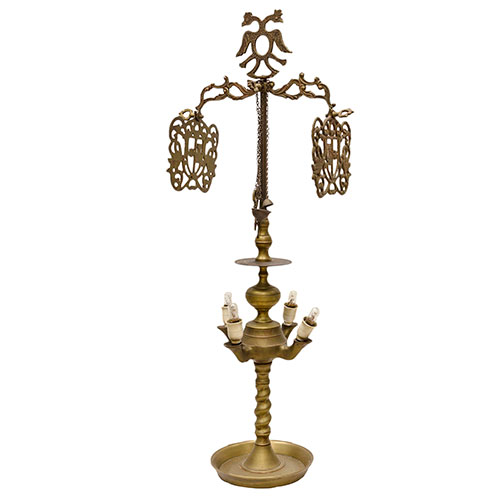 Sub.:15-Oc - Lote: 195 -  Vel�n de cuatro luces en bronce.