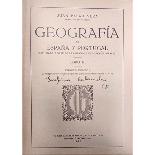 Sub.:15-Oc - Lote: 1005 -  Geografia. Espaa y Portugal, libro III.