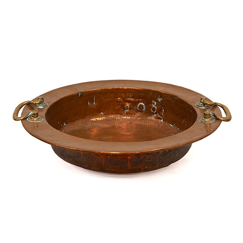 Sub.:15-Oc - Lote: 248 -  Brasero en cobre con asas de bronce.