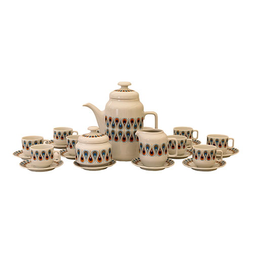 Sub.:15-Oc - Lote: 133 -  Juego de caf� en porcelana de10 tazas con cafetera lechera y azucarero