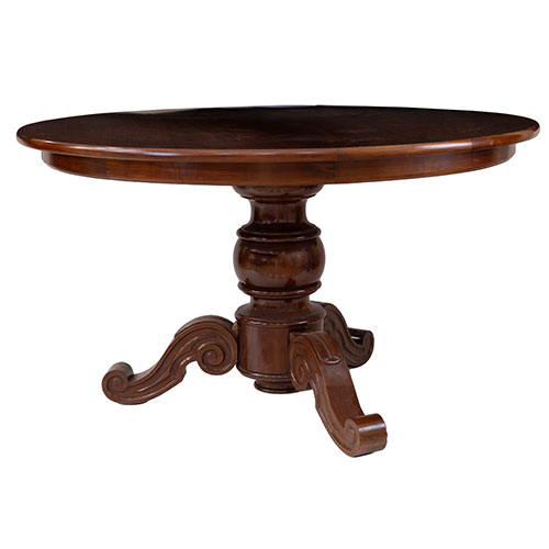 Sub.:15-Oc - Lote: 207 -  Mesa redonda de comedor en madera patinada.