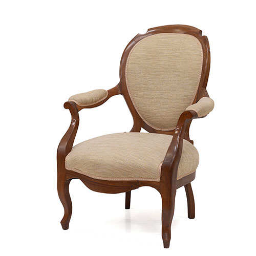 Sub.:15-Oc - Lote: 297 -  Sill�n isabelino en madera de nogal S. XIX