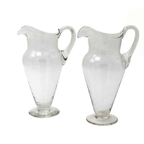 Sub.:15-Oc - Lote: 236 -  Pareja de jarras en cristal soplado