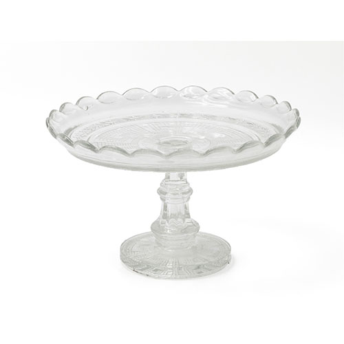 Sub.:15-Oc - Lote: 303 -  Frutero en cristal tallado con greca y orla floral.