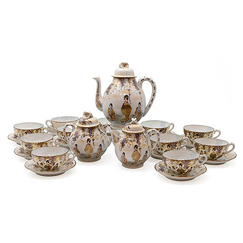 Sub.:15-Oc - Lote: 167 -  Juego de t� en porcelana japonesa Satsuma