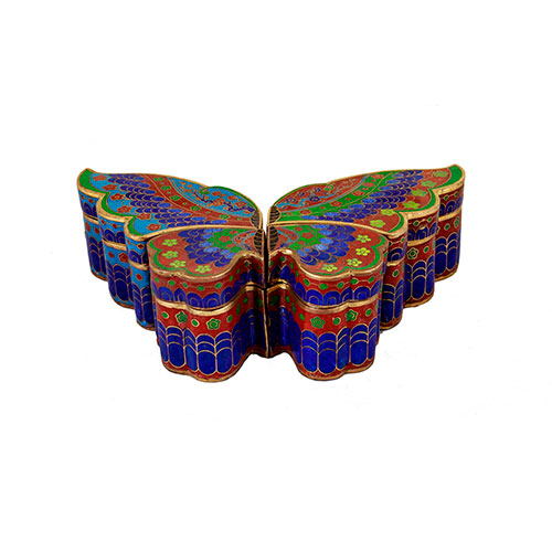 Sub.:15-Oc - Lote: 299 -  Lote de cuatro cajitas pol�croma cloissonn�