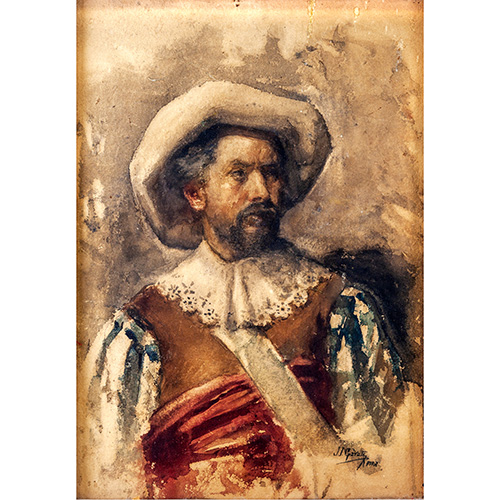 Sub.:15 - Lote: 31 - JUAN JOS GRATE CLAVERO (Albalate del Arzobispo, Teruel, 1870 - Madrid, 1939) Retrato de caballero de poca