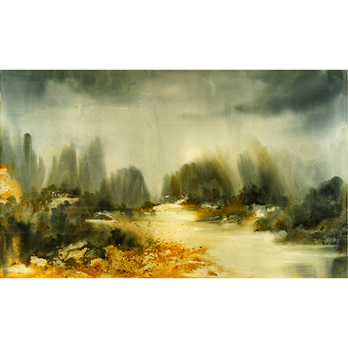 Sub.:16-Oc - Lote: 112 - CELIA BAYONA (Zaragoza, s. XX - XXI) Paisaje con camino