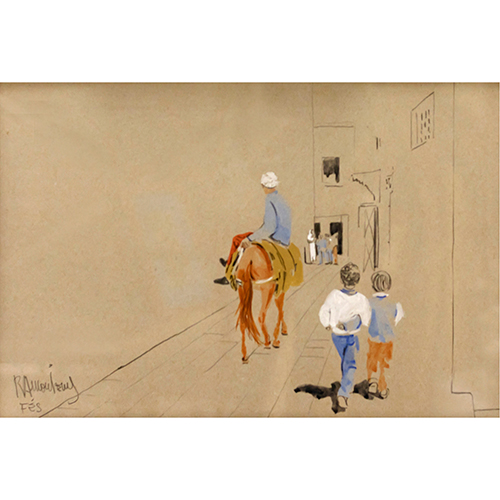 Sub.:16-Oc - Lote: 133 - RAM�N JES�S VIVES (Barcelona, 1939) Jockey hacia el establo