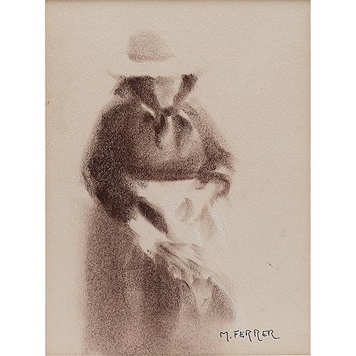 Sub.:16-Oc - Lote: 153 -  Mujer con sombrero