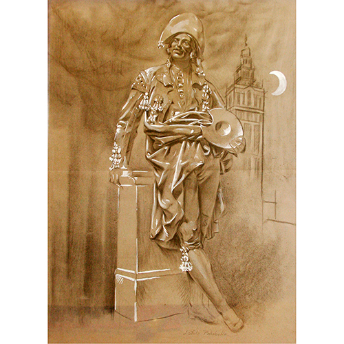 Sub.:16-Oc - Lote: 72 - JOS� LAFITA PORTABELLA (S. XX) Grisalla y albayalde sobre papel