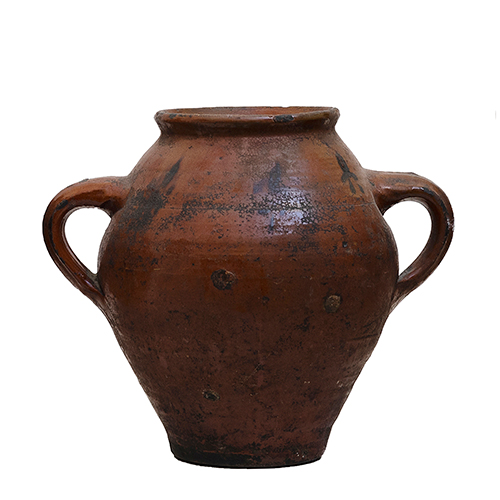 Sub.:16-Oc - Lote: 318 -  C�ntaro en cer�mica vidriada de Calanda con dos asas.