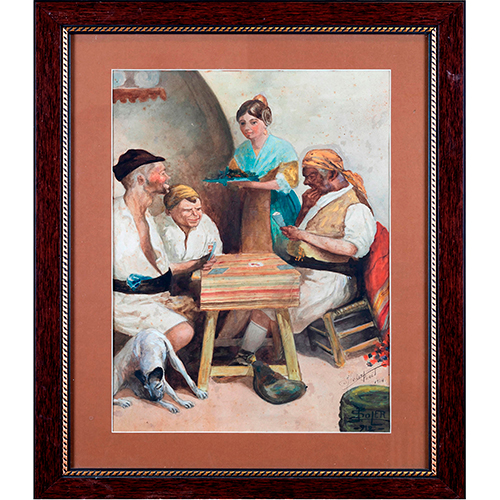 Sub.:16-Oc - Lote: 24 - ESCUELA ESPAOLA S. XIX-XX Jugadores de cartas