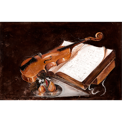 Sub.:16-Oc - Lote: 62 - ESCUELA ESPA�OLA, S.XX Bodeg�n con viol�n.