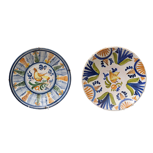 Sub.:16-Oc - Lote: 332 -  Dos platos de p�jaros en cer�mica de Manises