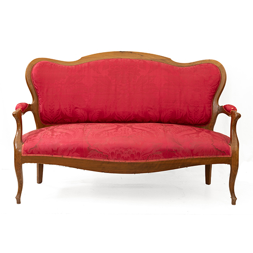 Sub.:16-Oc - Lote: 314 -  Sof� isabelino en madera de nogal S. XIX