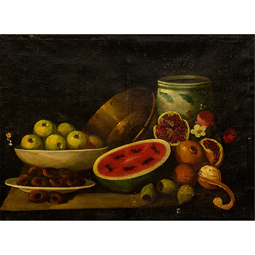 Sub.:16 - Lote: 44 - ESCUELA ESPAOLA S. XIX Bodegn de frutas con cermica