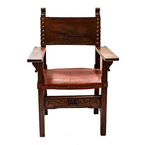 Sub.:17-Oc - Lote: 141 -  Sill�n frailero moderno en cuero.